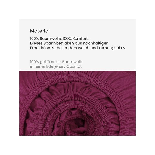 Schiesser Dżersejowe prześcieradło w kolorze bordowym na gumce Schiesser 100x200 cm wyprzedaż Limango Polska