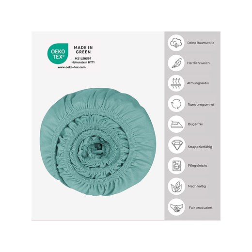 Schiesser Dżersejowe prześcieradło w kolorze turkusowym na gumce Schiesser 150x200 cm okazja Limango Polska