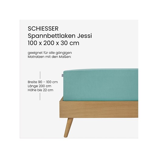 Schiesser Dżersejowe prześcieradło w kolorze turkusowym na gumce Schiesser 100x200 cm wyprzedaż Limango Polska