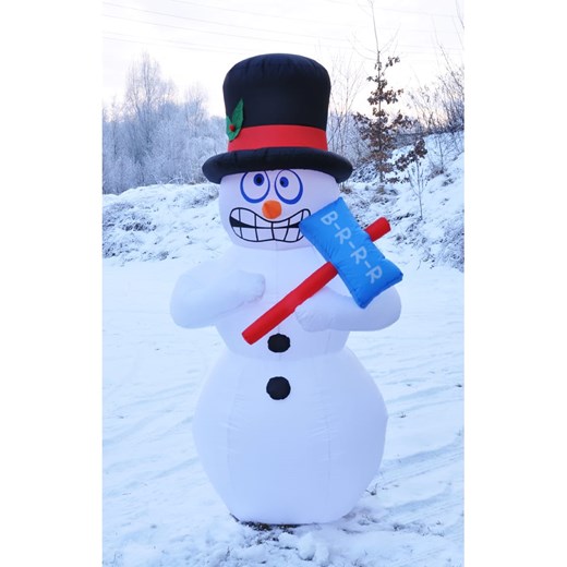Profiline Dmuchana dekoracja LED &quot;Snowman&quot; w kolorze białym - wys. 180 cm ze sklepu Limango Polska w kategorii Dekoracje bożonarodzeniowe - zdjęcie 173905419