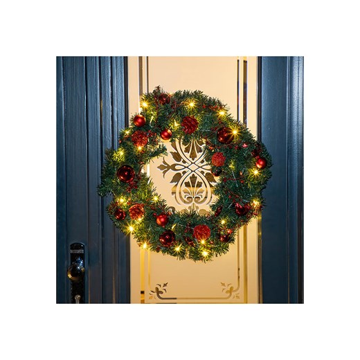 Profiline Wieniec świąteczny LED w kolorze zielono-czerwonym - Ø 30 cm ze sklepu Limango Polska w kategorii Dekoracje bożonarodzeniowe - zdjęcie 173906006