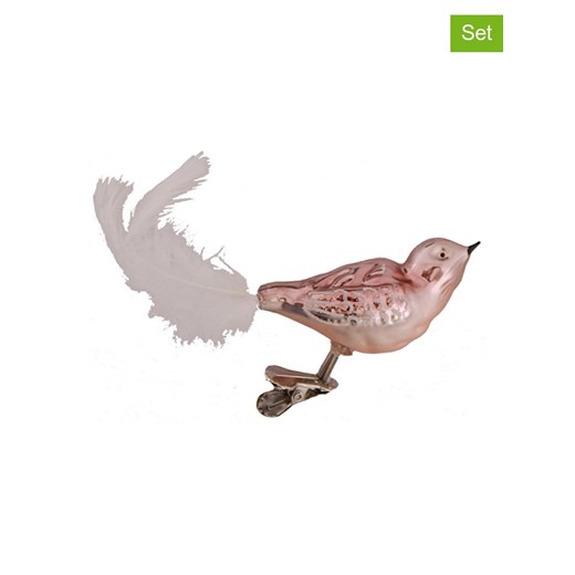 Krebs Glas Lauscha Ozdoby choinkowe (3 szt.) w kolorze koralowym ze sklepu Limango Polska w kategorii Dekoracje bożonarodzeniowe - zdjęcie 173906308