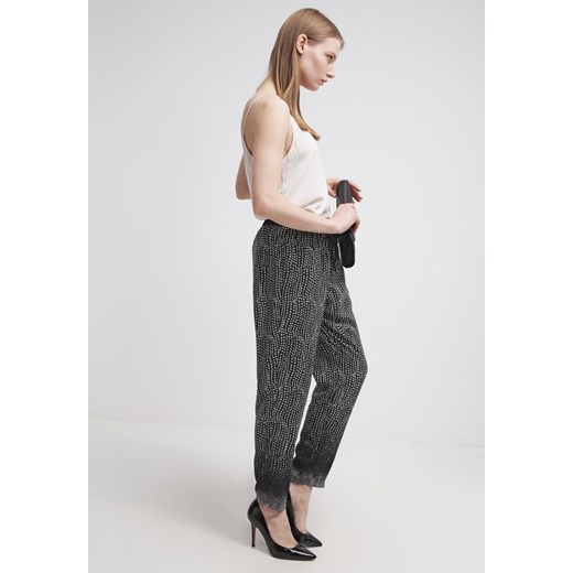Anna Field Spodnie materiałowe black/white zalando  długie