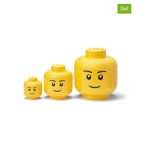 LEGO Pojemniki (3 szt.) &quot;Head Collection Boy&quot; w kolorze żółtym ze sklepu Limango Polska w kategorii Pojemniki kuchenne - zdjęcie 173910105