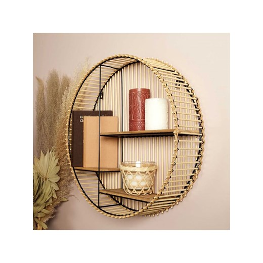 THE HOME DECO FACTORY Regał ścienny w kolorze brązowym - Ø 53 cm ze sklepu Limango Polska w kategorii Regały i witryny - zdjęcie 173913119