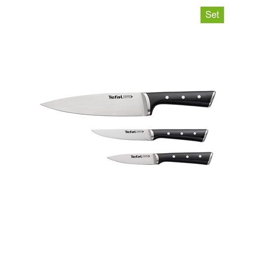 Tefal 3-częściowy zestaw noży &quot;Ice Force&quot; w kolorze srebrno-czarnym ze sklepu Limango Polska w kategorii Noże kuchenne - zdjęcie 173914465