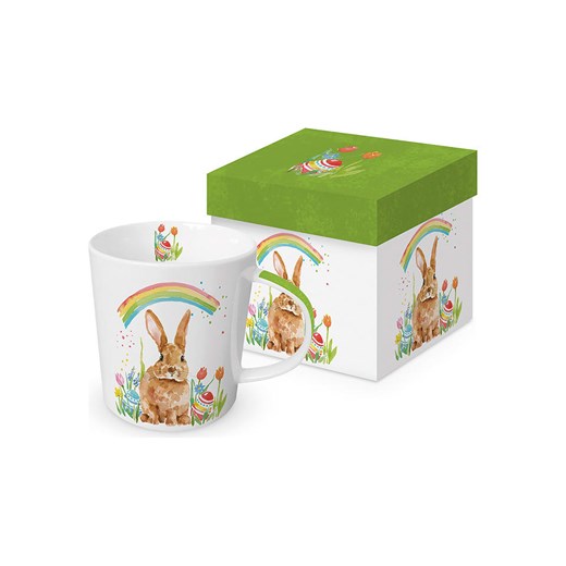 ppd Kubek jumbo &quot;Rainbow Rabbit&quot; w kolorze białym ze wzorem - 350 ml ze sklepu Limango Polska w kategorii Kubki - zdjęcie 173916188
