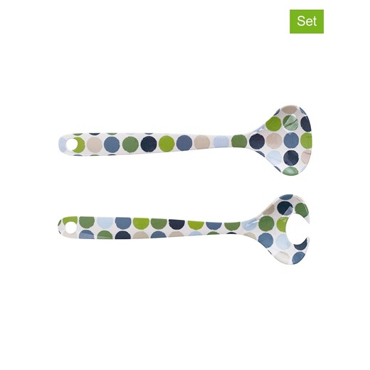 Overbeck and Friends Sztućce sałatkowe &quot;Niki&quot; w kolorze zielono-niebieskim - 26,5 cm ze sklepu Limango Polska w kategorii Akcesoria kuchenne - zdjęcie 173916939