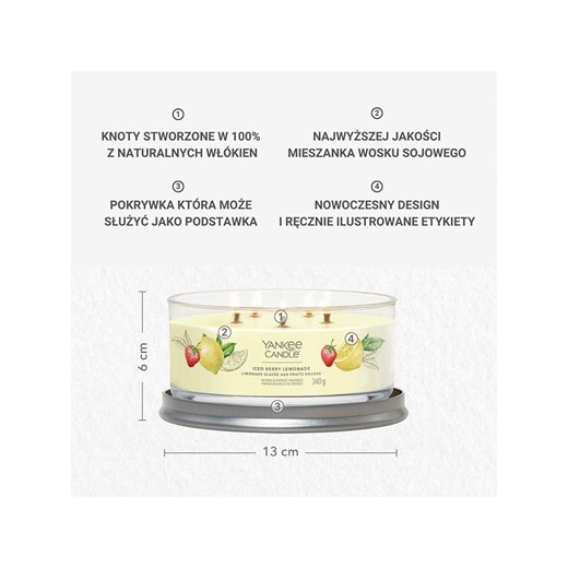 Yankee Candle Świeca zapachowa &quot;Iced Berry Lemonade&quot; - 340 g Yankee Candle onesize okazja Limango Polska