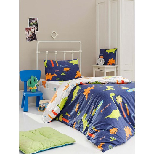 Colourful Cotton Komplet pościeli &quot;Dinolar&quot; w kolorze granatowym ze wzorem ze sklepu Limango Polska w kategorii Pościel dziecięca - zdjęcie 173919649
