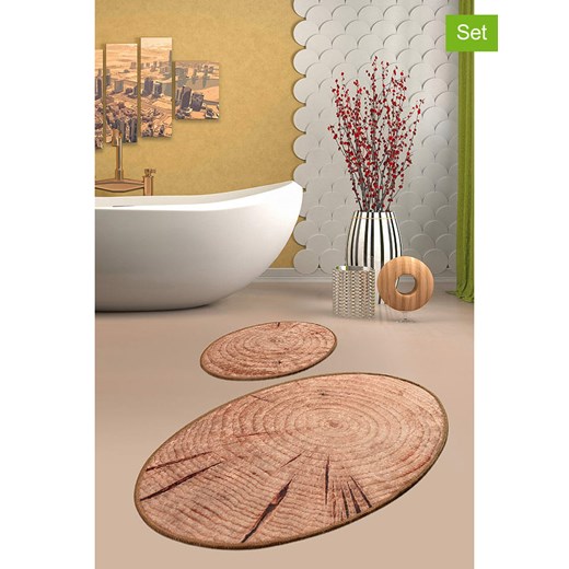 Colorful Cotton Dywaniki łazienkowe (2 szt.) &quot;Wood&quot; w kolorze Colorful Cotton onesize Limango Polska promocyjna cena