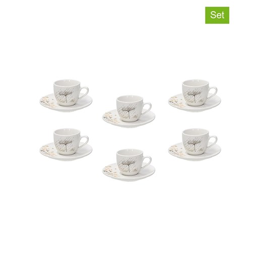 Tognana Filiżanki (6 szt.) w kolorze biało-szarym do espresso - 80 ml ze sklepu Limango Polska w kategorii Filiżanki - zdjęcie 173919706