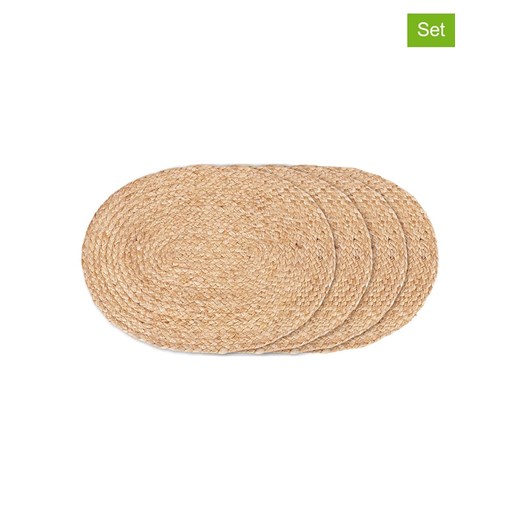 House Nordic Podkładki stołowe (4 szt.) &quot;Bombay&quot; w kolorze jasnobrązowym - 45 x 35 cm ze sklepu Limango Polska w kategorii Podkładki na stół - zdjęcie 173920888