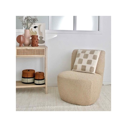 Deco Lorrie Poduszka &quot;Carreaux&quot; w kolorze biało-beżowym - 40 x 40 cm Deco Lorrie onesize Limango Polska wyprzedaż