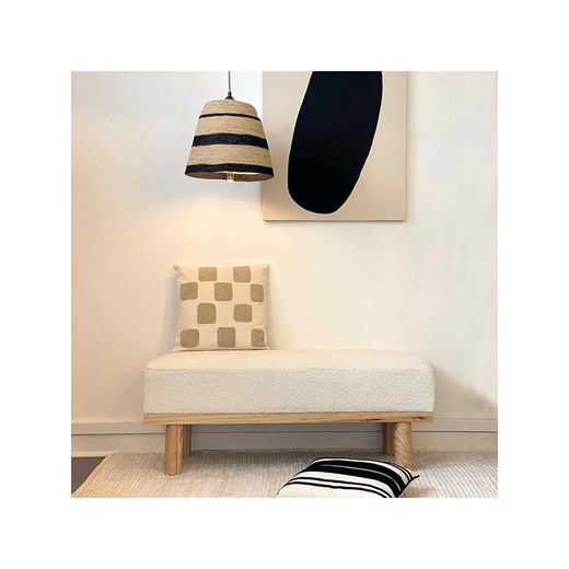 Deco Lorrie Poduszka &quot;Carreaux&quot; w kolorze biało-beżowym - 40 x 40 cm Deco Lorrie onesize wyprzedaż Limango Polska