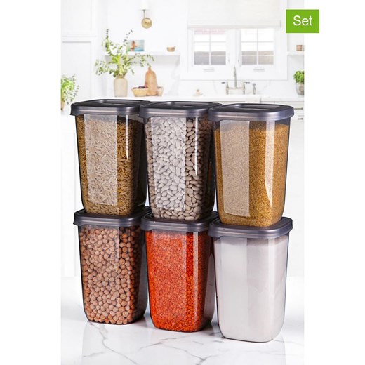 Violeta Home Pojemniki (6 szt.) w kolorze szarym - 10 x 16 x 10 cm ze sklepu Limango Polska w kategorii Pojemniki kuchenne - zdjęcie 173924459