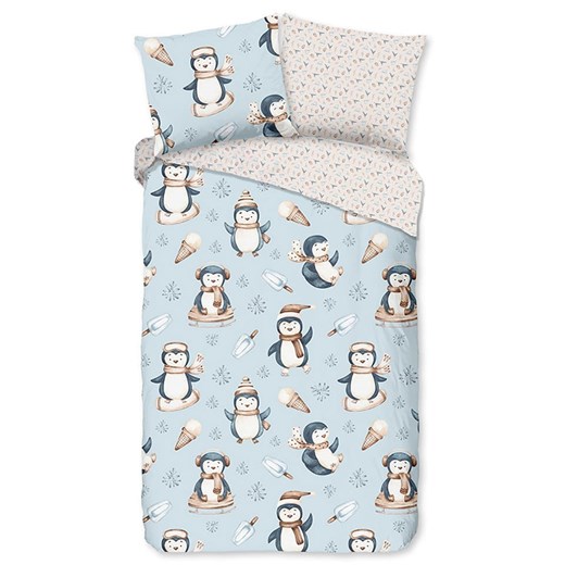 Good Morning Komplet pościeli flanelowej &quot;Jani&quot; w kolorze błękitno-kremowym ze sklepu Limango Polska w kategorii Pościel dziecięca - zdjęcie 173924747