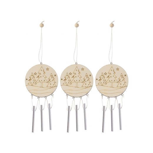 SUNNYSUE Dzwonki (3 szt.) &quot;z zimową sceną&quot; w kolorze beżowym ze sklepu Limango Polska w kategorii Zabawki - zdjęcie 173928919