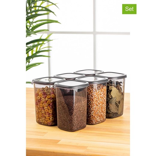 Violeta Home Pojemniki (6 szt.) w kolorze antracytowym - 1,2 l ze sklepu Limango Polska w kategorii Pojemniki kuchenne - zdjęcie 173929506