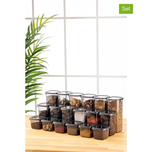 Violeta Home Pojemniki (18 szt.) w kolorze antracytowym ze sklepu Limango Polska w kategorii Pojemniki kuchenne - zdjęcie 173929526