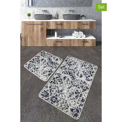 Elizabed Dywaniki łazienkowe (2 szt.) w kolorze granatowo-szarym ze sklepu Limango Polska w kategorii Akcesoria łazienkowe - zdjęcie 173931725