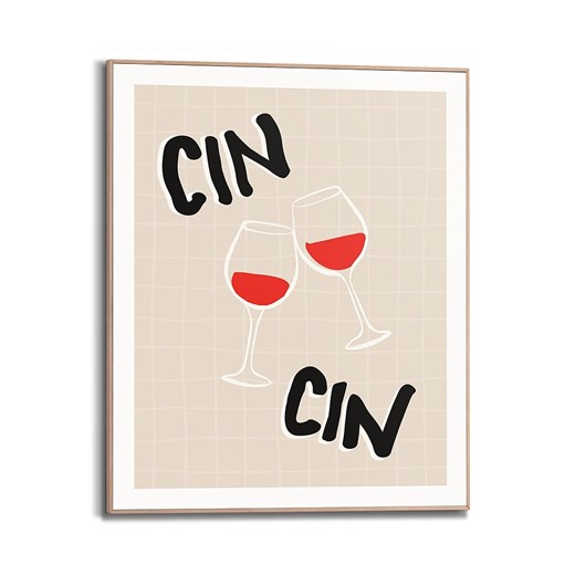 Orangewallz Druk artystyczny &quot;Cin Cin Cheers&quot; w ramce - 40 x 50 cm ze sklepu Limango Polska w kategorii Obrazy - zdjęcie 173933119