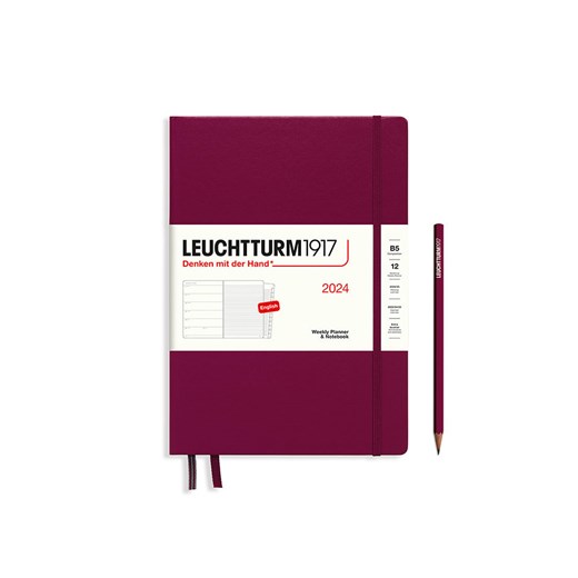 LEUCHTTURM1917 Kalendarz tygodniowy i notatnik w kolorze bordowym - 17,8 x 25,4 cm ze sklepu Limango Polska w kategorii Akcesoria biurowe - zdjęcie 173933508