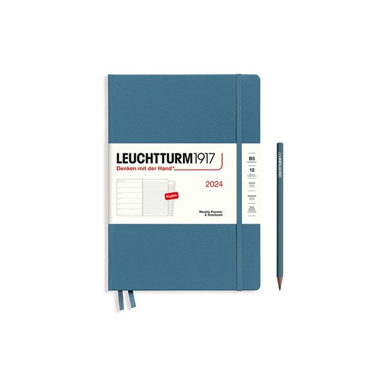 LEUCHTTURM1917 Kalendarz tygodniowy i notatnik w kolorze niebieskim - 17,8 x 25,4 cm ze sklepu Limango Polska w kategorii Akcesoria biurowe - zdjęcie 173933509