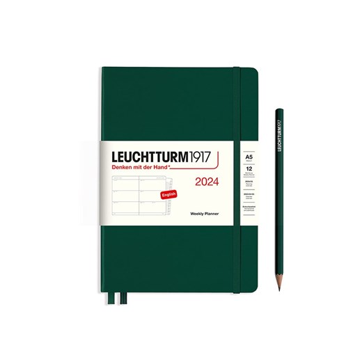 LEUCHTTURM1917 Kalendarz tygodniowy w kolorze ciemnozielonym - 14,5 x 21 cm ze sklepu Limango Polska w kategorii Akcesoria biurowe - zdjęcie 173933517