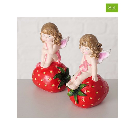 Boltze Figurki dekoracyjne (2 szt.) &quot;Britty&quot; w kolorze czerwonym - wys. 11 cm ze sklepu Limango Polska w kategorii Dekoracje - zdjęcie 173935045