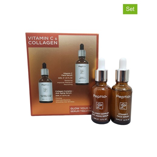 Peptid+ 2-częściowy zestaw "Collagen &amp; Vitamin C" - po 30 ml ze sklepu Limango Polska w kategorii Serum do twarzy - zdjęcie 173937275