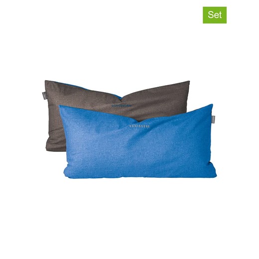 Schiesser Poszewki renforcé (2 szt.) w kolorze niebiesko-antracytowym na poduszkę ze sklepu Limango Polska w kategorii Poszewki na poduszki - zdjęcie 173946079