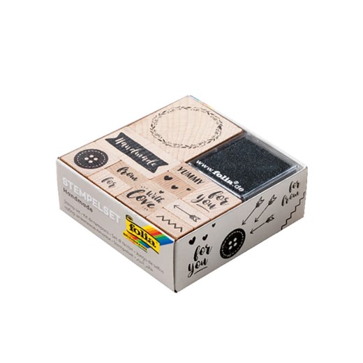 folia PAPER Zestaw drewnianych stempli &quot;Handmade&quot; w kolorze beżowym ze sklepu Limango Polska w kategorii Zabawki - zdjęcie 173948306