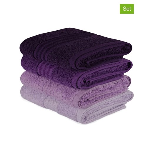 Colorful Cotton Ręczniki prysznicowe (4 szt.) w kolorze fioletowym Colorful Cotton 50x90 cm Limango Polska okazja