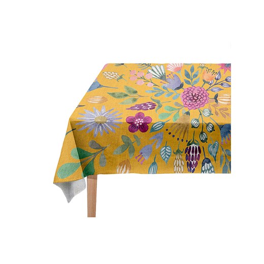 Madre Selva Obrus &quot;Colourful Flowers&quot; w kolorze żółtym ze wzorem - 250 x 140 cm ze sklepu Limango Polska w kategorii Obrusy i bieżniki - zdjęcie 173948579