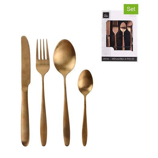 Rétro Chic 16-częściowy zestaw sztućców w kolorze miedzianym ze sklepu Limango Polska w kategorii Sztućce - zdjęcie 173949119