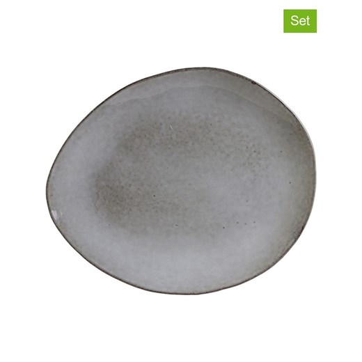 THE HOME DECO FACTORY Talerze śniadaniowe (12 szt.) w kolorze szarym - 22 x 18 cm ze sklepu Limango Polska w kategorii Naczynia - zdjęcie 173950359