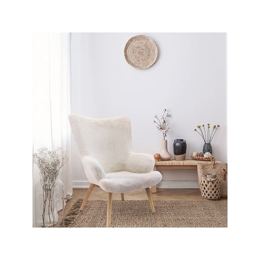 THE HOME DECO FACTORY Fotel &quot;Helsinki&quot; w kolorze białym - 74 x 100 x 65 cm ze sklepu Limango Polska w kategorii Pufy i siedziska - zdjęcie 173950908