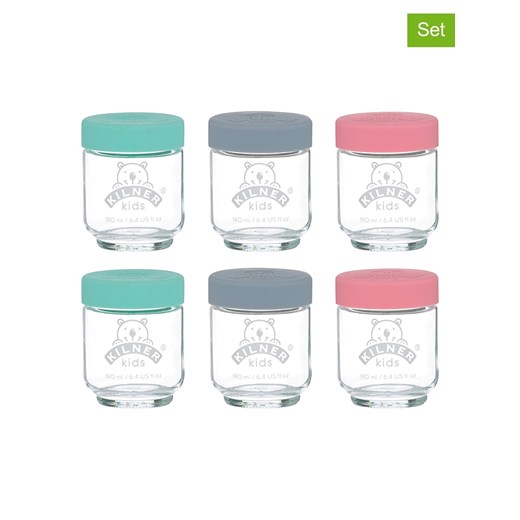 Kilner Kolorowe słoiczki (6 szt.) - 6 x 190 ml ze sklepu Limango Polska w kategorii Pojemniki kuchenne - zdjęcie 173951389