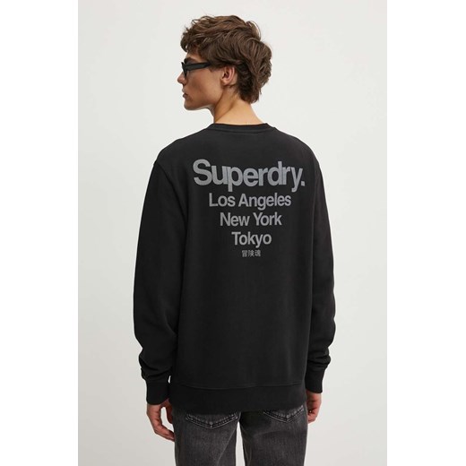 Superdry bluza bawełniana męska kolor czarny z nadrukiem M2013738A-02A Superdry XXL ANSWEAR.com