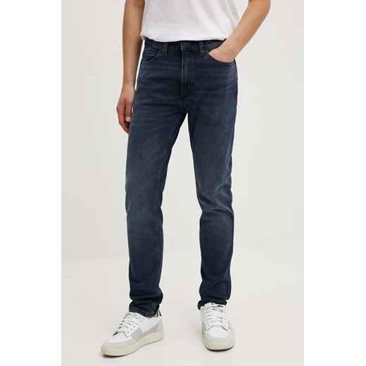 HUGO jeansy męskie kolor granatowy 50517542 ze sklepu ANSWEAR.com w kategorii Jeansy męskie - zdjęcie 173953936