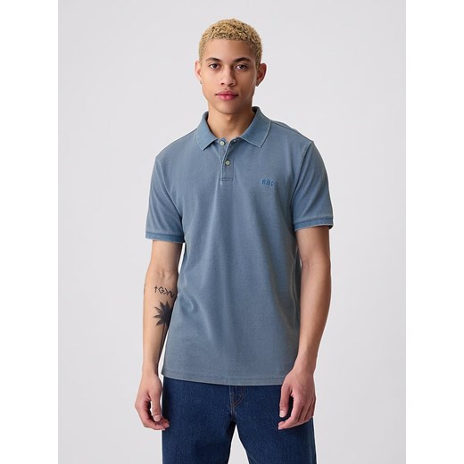 GAP Koszulka polo w kolorze niebieskim ze sklepu Limango Polska w kategorii T-shirty męskie - zdjęcie 173960115