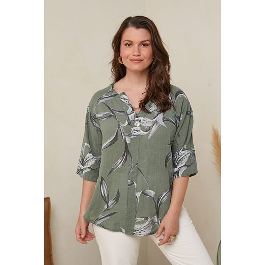 Curvy Lady Bluzka w kolorze khaki ze sklepu Limango Polska w kategorii Bluzki damskie - zdjęcie 173960306