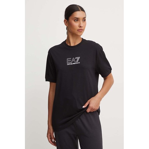 EA7 Emporio Armani t-shirt bawełniany kolor czarny z nadrukiem PJORZ.6DUT12 ze sklepu ANSWEAR.com w kategorii T-shirty męskie - zdjęcie 173962227