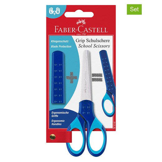 Faber-Castell Nożyczki szkolne (2 szt.) "Grip" w kolorze niebieskim - id: 14471301 - marki Faber-castell - 173963219 Faber-Castell Nożyczki szkolne (2 szt.) "Grip" w kolorze niebieskim ze sklepu Limango Polska w kategorii Akcesoria biurowe - zdjęcie 173963219