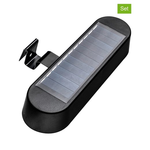 Garden Hero Solarne lampy dachowe LED (2 szt.) w kolorze czarnym - 20 x 3,3 x 11 cm ze sklepu Limango Polska w kategorii Dekoracje i akcesoria ogrodowe - zdjęcie 173965395