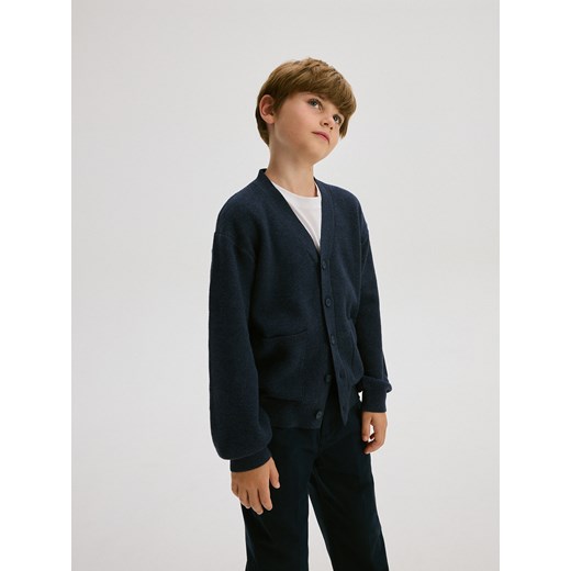 Reserved - Strukturalny kardigan z kieszeniami - granatowy Reserved 122 (6-7 lat) Reserved