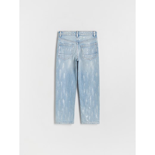 Reserved - Jeansy straight we wzory - niebieski ze sklepu Reserved w kategorii Spodnie dziewczęce - zdjęcie 173965977