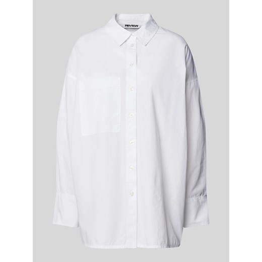 Bluzka koszulowa o kroju oversized z kieszenią na piersi ze sklepu Peek&Cloppenburg  w kategorii Koszule damskie - zdjęcie 173966598