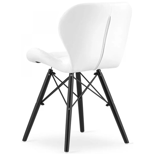 Zestaw 4 szt białych tapicerowanych krzeseł kuchennych - Zeno 5S Elior One Size Edinos.pl